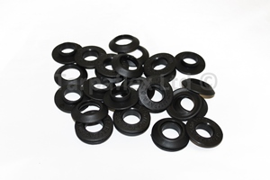 Large Black Plastic Eyelets - 10 Pack