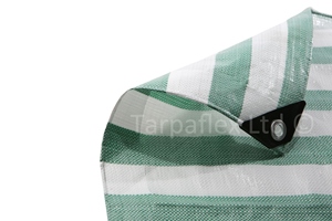 Green / White Striped 7m x 9m